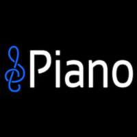 White Piano Music Note Enseigne Néon