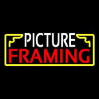 White Picture Framing With Frame Logo Enseigne Néon