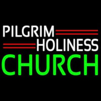 White Pilgrim Holiness Green Church Enseigne Néon