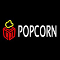 White Popcorn Enseigne Néon