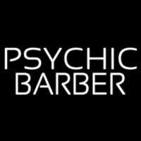 White Psychic Barber Enseigne Néon