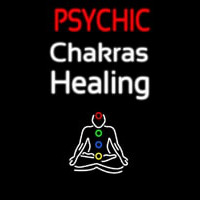 White Psychic Chakras Healing Enseigne Néon