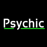 White Psychic Green Line Enseigne Néon