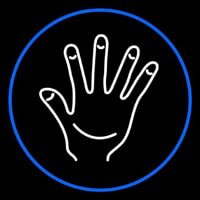 White Psychic Palm And Blue Border Enseigne Néon
