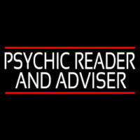 White Psychic Reader And Advisor With Red Line Enseigne Néon