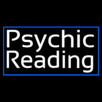 White Psychic Reading And Blue Border Enseigne Néon