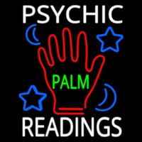 White Psychic Readings Green Palm With Logo Enseigne Néon