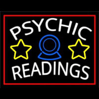 White Psychic Readings Red Border Enseigne Néon