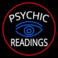 White Psychic Readings With Blue Eye Enseigne Néon