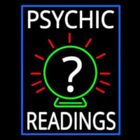 White Psychic Readings With Border Enseigne Néon