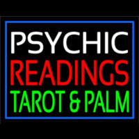 White Psychic Red Readings Green Tarot And Palm Enseigne Néon