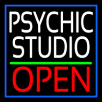 White Psychic Studio Red Open Green Line Enseigne Néon