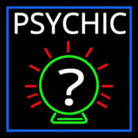 White Psychic With Border Enseigne Néon