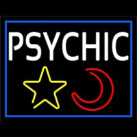 White Psychic With Moon And Star Enseigne Néon