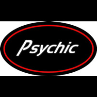White Psychic With Red Oval Enseigne Néon