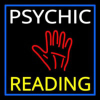 White Psychic Yellow Reading Block Palm Enseigne Néon