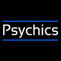 White Psychics With Blue Line Enseigne Néon