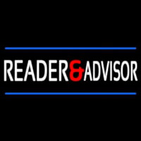White Reader Advisor And Blue Line Enseigne Néon