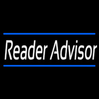 White Reader Advisor With Blue Border Enseigne Néon