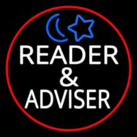 White Reader And Advisor Red Border Enseigne Néon