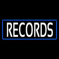 White Records With Blue Arrow 1 Enseigne Néon