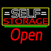 White Self Storage Block With Open 2 Enseigne Néon