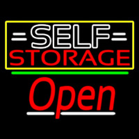 White Self Storage Block With Open 3 Enseigne Néon