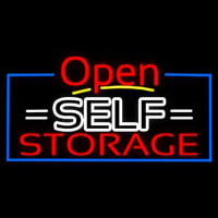 White Self Storage Block With Open 4 Enseigne Néon