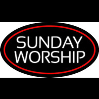 White Sunday Worship Enseigne Néon