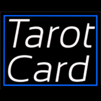 White Tarot Card With Blue Border Enseigne Néon