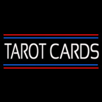 White Tarot Cards With Line Enseigne Néon