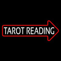 White Tarot Reading With Red Arrow Enseigne Néon