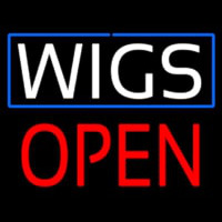 White Wigs Block Red Open Enseigne Néon