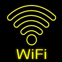 Wifi Retro Yellow Enseigne Néon