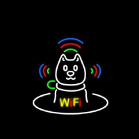 Wifi With Dog Logo Enseigne Néon