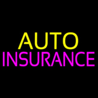 Yellow Auto Pink Insurance Enseigne Néon