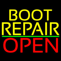Yellow Boot Repair Open Enseigne Néon