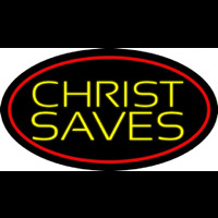 Yellow Christ Saves Enseigne Néon