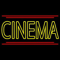 Yellow Cinema With Line Enseigne Néon