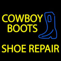 Yellow Cowboy Boots Shoe Repair Enseigne Néon