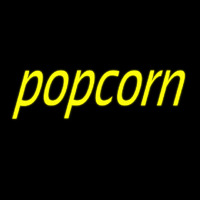 Yellow Cursive Popcorn Enseigne Néon