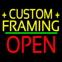 Yellow Custom Framing Open 1 Enseigne Néon