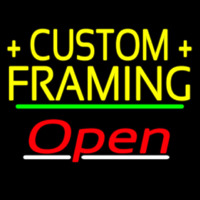 Yellow Custom Framing Open 3 Enseigne Néon