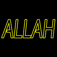 Yellow Double Stroke Allah Enseigne Néon