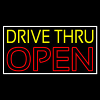 Yellow Drive Thru Open Red Enseigne Néon