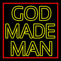 Yellow God Made Man Enseigne Néon