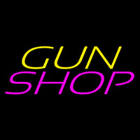 Yellow Gun Pink Shop Enseigne Néon