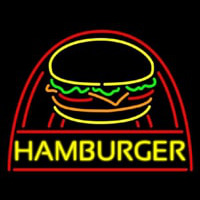 Yellow Hamburger With Logo Enseigne Néon