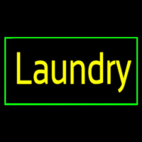 Yellow Laundry With Green Border Enseigne Néon
