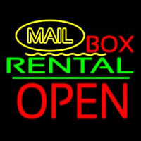 Yellow Mail Block Bo  Rental Open 1 Enseigne Néon
